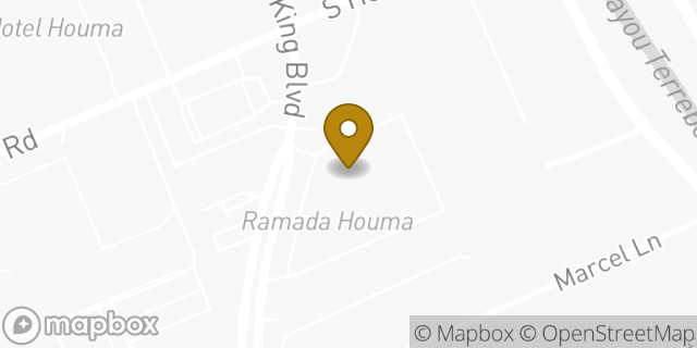 Map showing the location of Ramada by Wyndham Houma in Houma, LA 70360