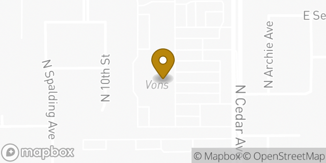 Map showing the location of Vons in Fresno, CA 93720