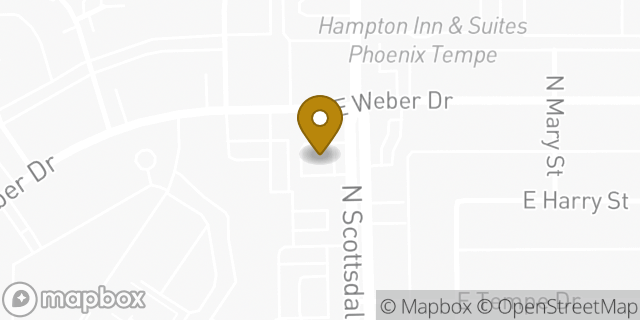 Map showing the location of ATM Carioca in Tempe, AZ 85281