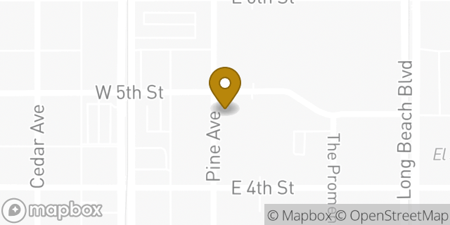 Map showing the location of Subway in Long Beach, CA 90802