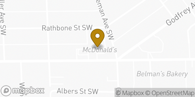 Map showing the location of McDonald's in Wyoming, MI 49509