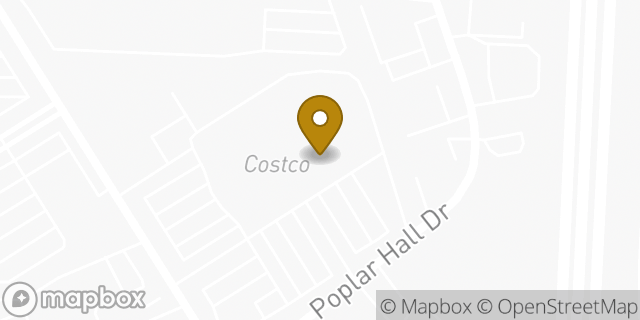 Map showing the location of Costco in Norfolk, VA 23502