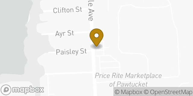 Map showing the location of Dunkin' in Pawtucket, RI 02860