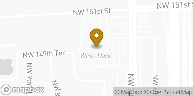 Map showing the location of Winn-Dixie in Miami, FL 33168