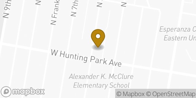 Map showing the location of AutoZone in Philadelphia, PA 19140