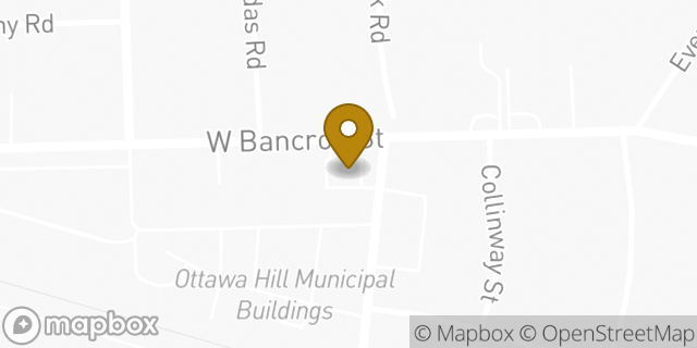 Map showing the location of Avis Car Rental in Ottawa Hills, OH 43606