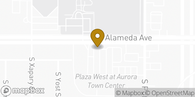 Map showing the location of Starbucks in Aurora, CO 80012