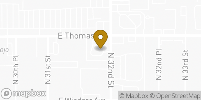 Map showing the location of Starbucks in Phoenix, AZ 85016