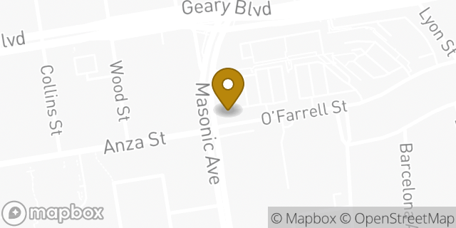 Map showing the location of Bank Of America in San Francisco, CA 94118