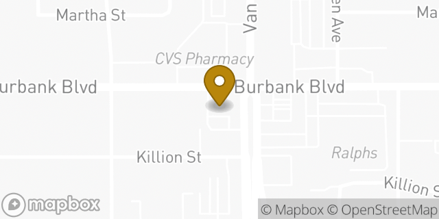 Map showing the location of Chase Bank in Van Nuys, CA 91401