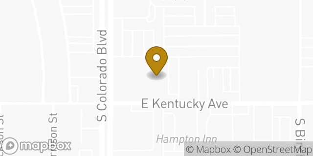 Map showing the location of Whole Foods Market in Glendale, CO 80246