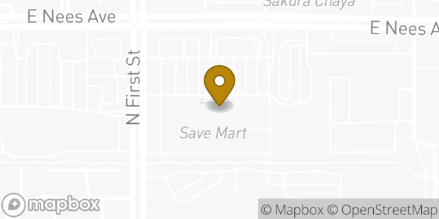 Map showing the location of Coinme in Fresno, CA 93720
