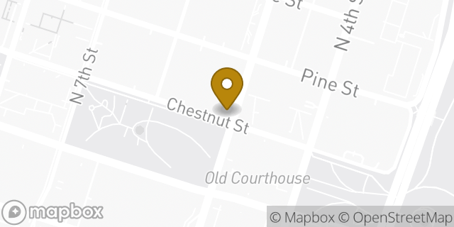 Map showing the location of Chase Bank in St Louis, MO 63102