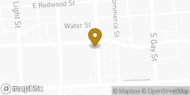 Map showing the location of The UPS Store in Baltimore, MD 21202
