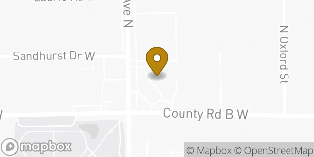 Map showing the location of Amazon Locker - Gleeful in Roseville, MN 55113
