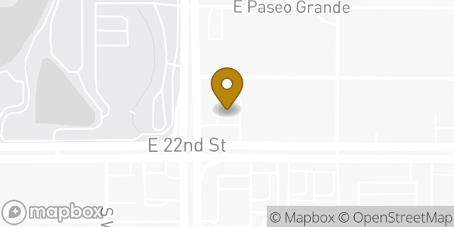 Map showing the location of E. 22nd in Tucson, AZ 85712