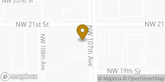 Map showing the location of Dunkin' in Sweetwater, FL 33172