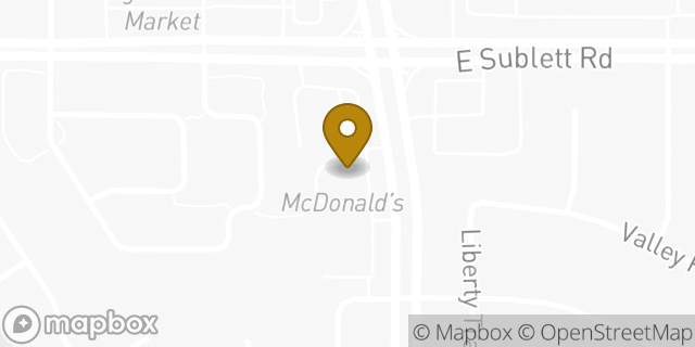 Map showing the location of McDonald's in Arlington, TX 76002