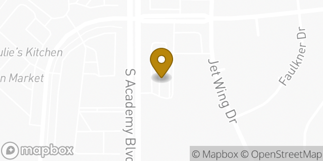 Map showing the location of McDonald's in Colorado Springs, CO 80916