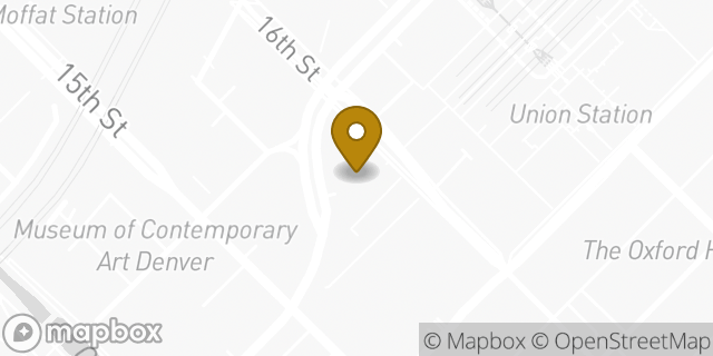 Map showing the location of WeWork Triangle Building in Denver, CO 80202