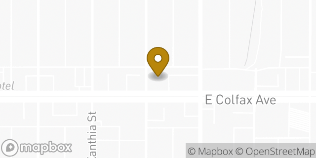 Map showing the location of AutoZone in Denver, CO 80220