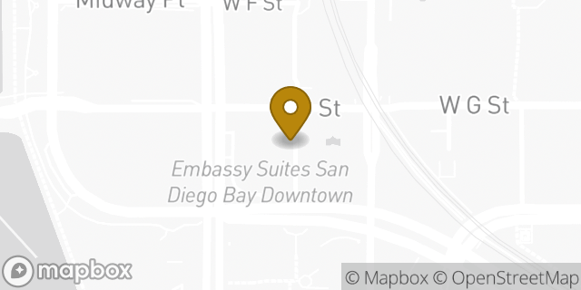 Map showing the location of Amazon Locker - City in San Diego, CA 92101