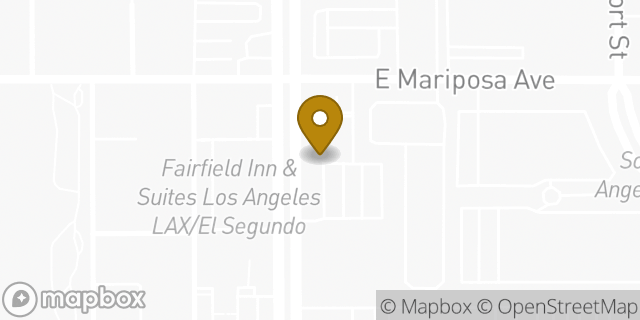 Map showing the location of Starbucks in El Segundo, CA 90245