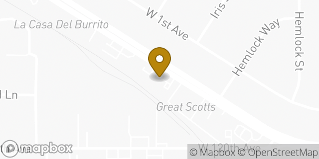 Map showing the location of Enterprise Rent-A-Car in Broomfield, CO 80020