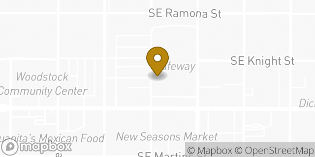 Map showing the location of Subway in Portland, OR 97206