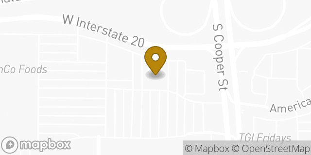 Map showing the location of Olive Garden Italian Restaurant in Arlington, TX 76017