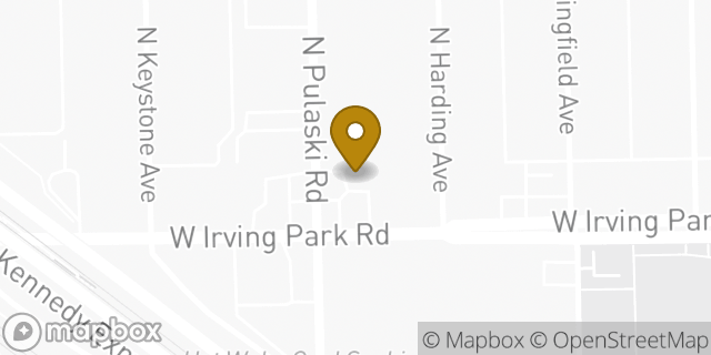 Map showing the location of Dunkin' in Chicago, IL 60618