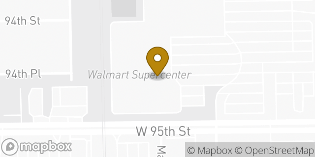 Map showing the location of Walmart in Evergreen Park, IL 60805