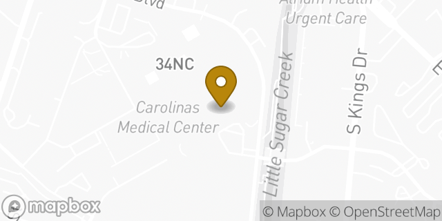 Map showing the location of Panera Bread in Charlotte, NC 28203