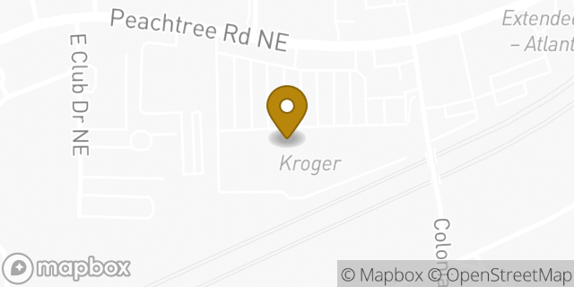 Map showing the location of ATM Kroger in Atlanta, GA 30319