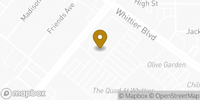 Map showing the location of Chuck E. Cheese in Whittier, CA 90605