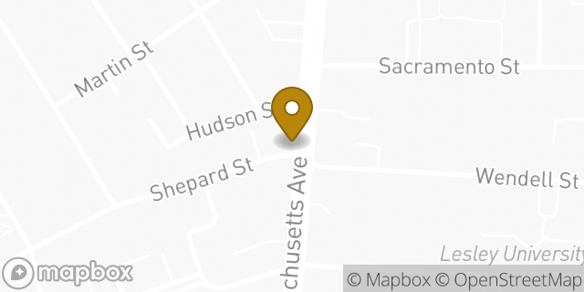 Map showing the location of Starbucks in Cambridge, MA 02138