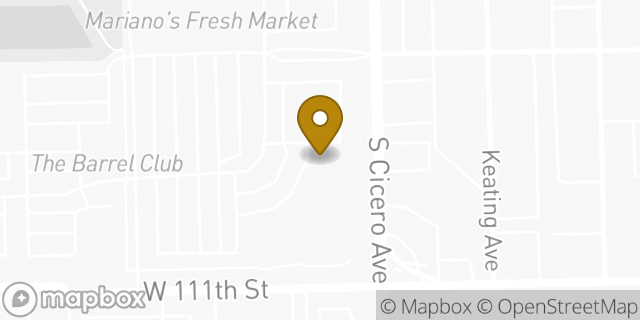 Map showing the location of Chipotle Mexican Grill in Oak Lawn, IL 60453