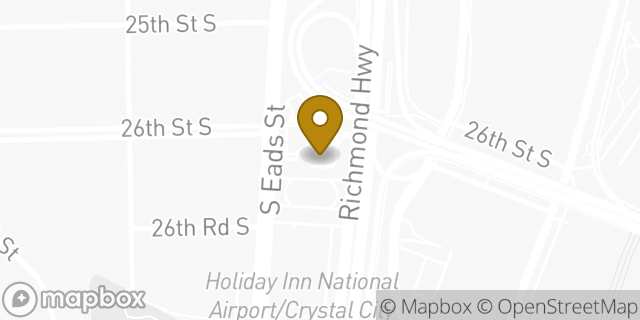 Map showing the location of Budget Car Rental in Arlington, VA 22202