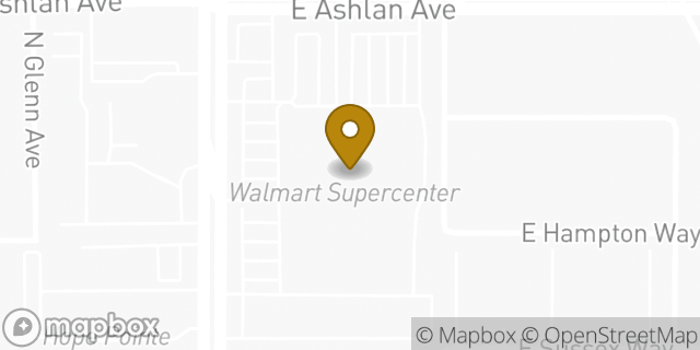 Map showing the location of Walmart in Fresno, CA 93726