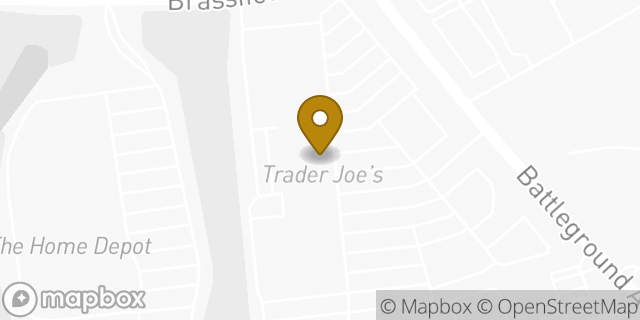 Map showing the location of Trader Joe's in Greensboro, NC 27410