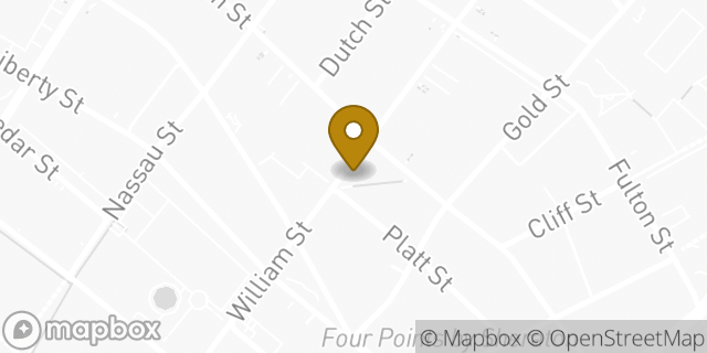 Map showing the location of Starbucks in New York, NY 10038