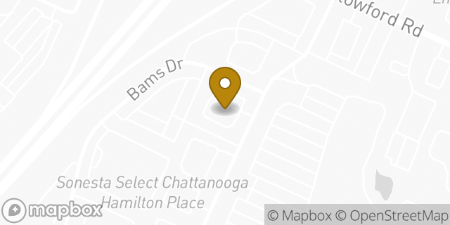 Map showing the location of Starbucks in Chattanooga, TN 37421