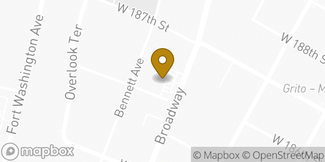 Map showing the location of Dunkin' in New York, NY 10033