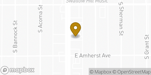 Map showing the location of Dunkin' in Englewood, CO 80113