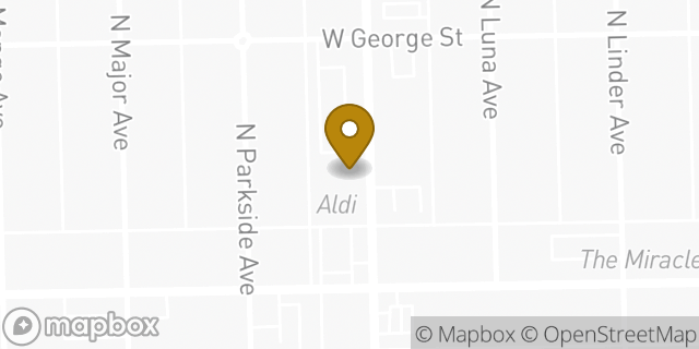 Map showing the location of Aldi in Chicago, IL 60634