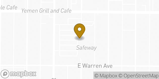 Map showing the location of Safeway in Denver, CO 80210
