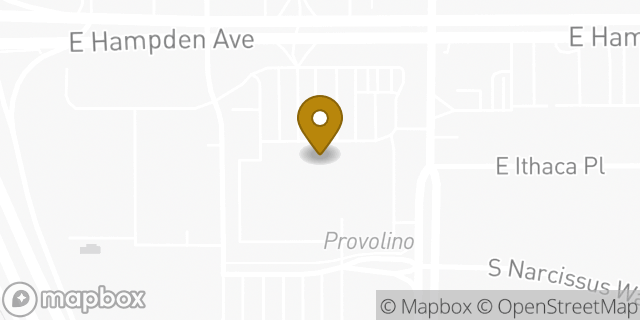 Map showing the location of Starbucks in Denver, CO 80222
