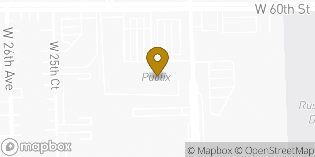 Map showing the location of Publix in Hialeah, FL 33016
