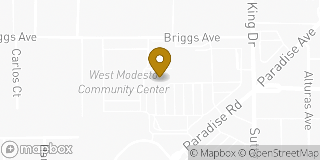 Map showing the location of AutoZone in Modesto, CA 95351
