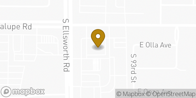 Map showing the location of ATM Walgreens in Mesa, AZ